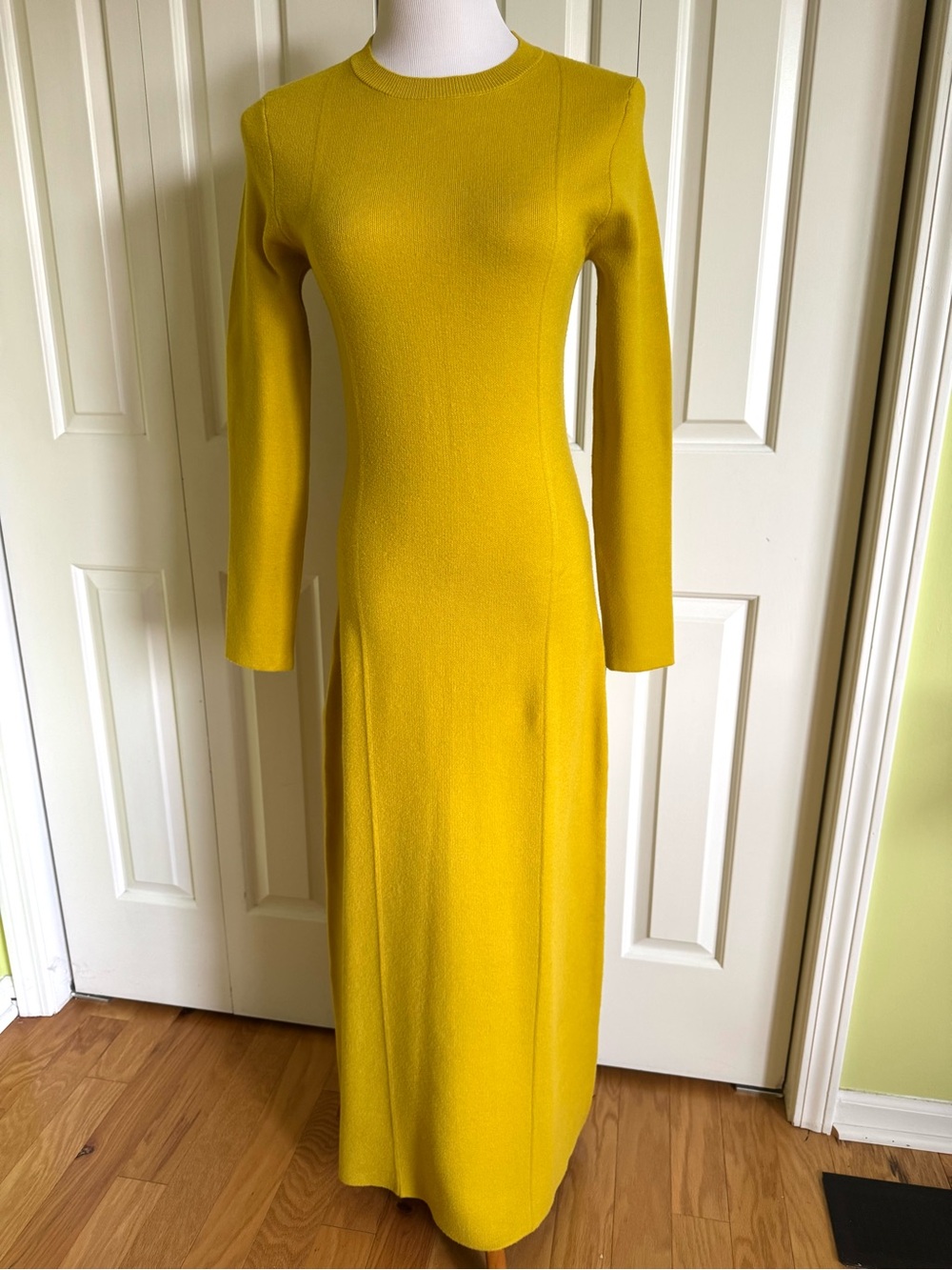 ZARA Yellow Knit One Sweater Dress Large